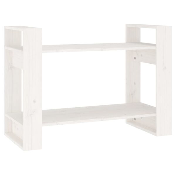 vidaXL Βιβλιοθήκη/Διαχωριστικό Χώρου Λευκό 80x35x56,5 εκ. Μασίφ Πεύκο