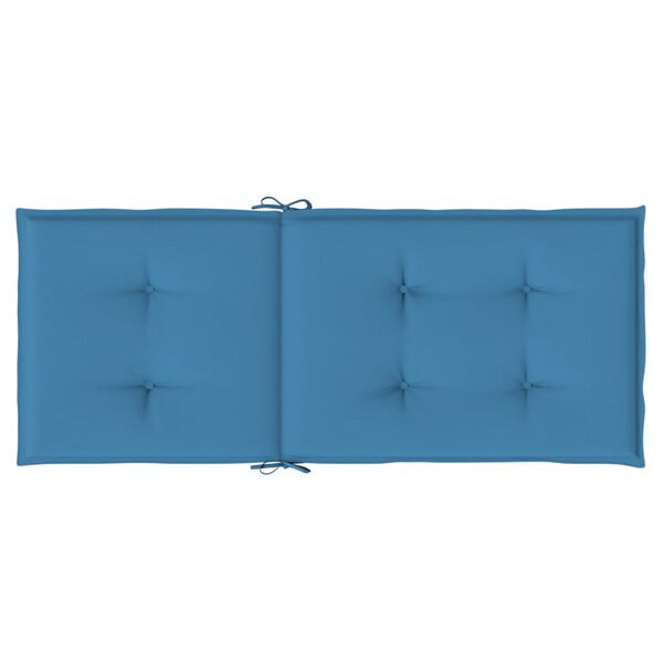 vidaXL Μαξιλάρια Καρέκλας με Πλάτη 6 τεμ. Μπλε 120x50x4 εκ. Ύφασμα