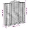 vidaXL Συρματοκιβώτια Τοξωτά 2 τεμ. 200x50x200/220 εκ. Γαλβαν. Ατσάλι