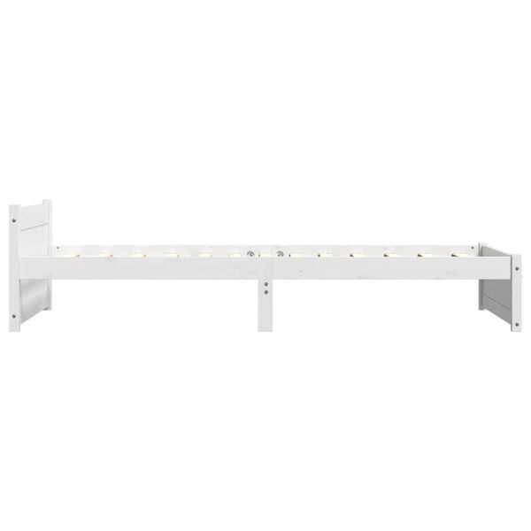 vidaXL Πλαίσιο Κρεβατιού Λευκό 90 x 190 εκ. Μασίφ Ξύλο Single