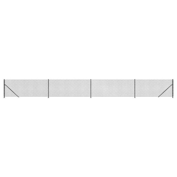 vidaXL Συρματόπλεγμα Περίφραξης Ανθρακί 1,1 x 10 μ. με Βάσεις Φλάντζα