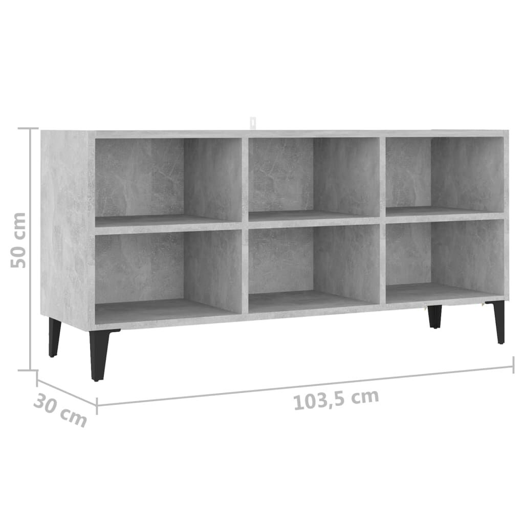 vidaXL Έπιπλο Τηλεόρασης Καπνιστή Γκρι Σκ. 103,5x30x50 εκ Μετ. Πόδια