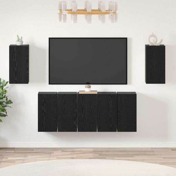 vidaXL Σετ επίπλου τηλεόρασης 7 pcs Μαύρη δρυς 30.5 x 30 x 60 εκ.