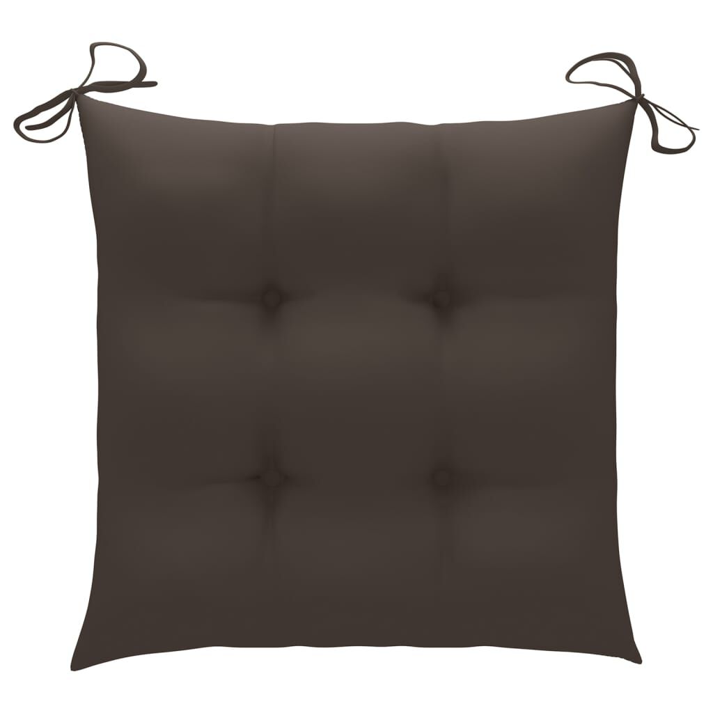 vidaXL Καρέκλες Τραπεζαρίας 8 τεμ. Μασίφ Ξύλο Teak με Taupe Μαξιλάρια