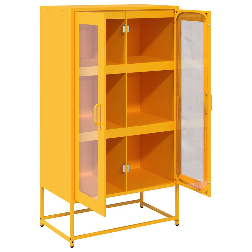vidaXL Highboard Μουστάρδα κίτρινη 68x39x123 cm Χάλυβας