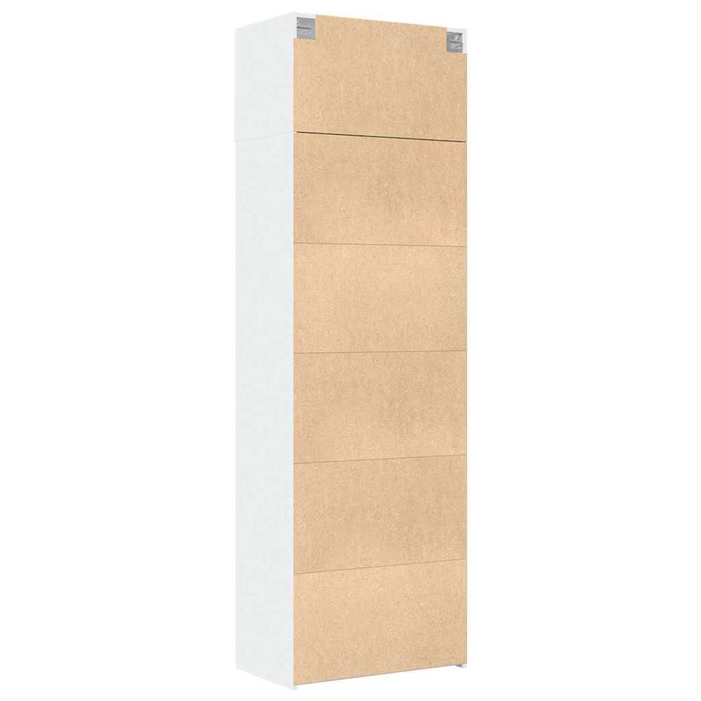 vidaXL Ραφιέρα με Ντουλάπια Λευκή 70x42,5x225 εκ. Επεξεργασμένο Ξύλο