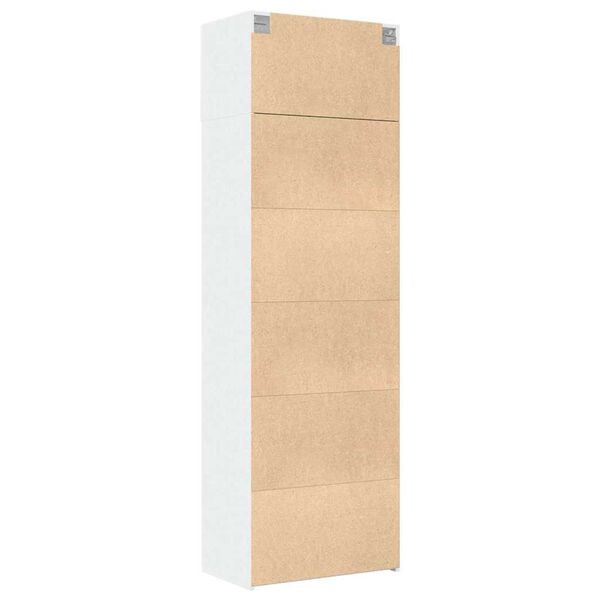 vidaXL Ραφιέρα με Ντουλάπια Λευκή 70x42,5x225 εκ. Επεξεργασμένο Ξύλο