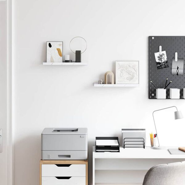 vidaXL &Rho;ά&phi;&iota; &Tau;&omicron;ί&chi;&omicron;&upsilon; &mu;&epsilon; &rho;ά&phi;&iota; &Epsilon;&pi;&iota;&tau;&omicron;ί&chi;&iota;&omicron; 2 pcs &Lambda;&epsilon;&upsilon;&kappa;ό &Mu;ά&rho;&mu;&alpha;&rho;&omicron; 40 x 9 x 3 cm