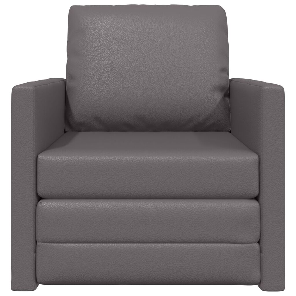 vidaXL Κρεβάτι Καναπέ 2 σε 1 Γκρι 74x77x81 cm Από Ψεύτικο Δέρμα