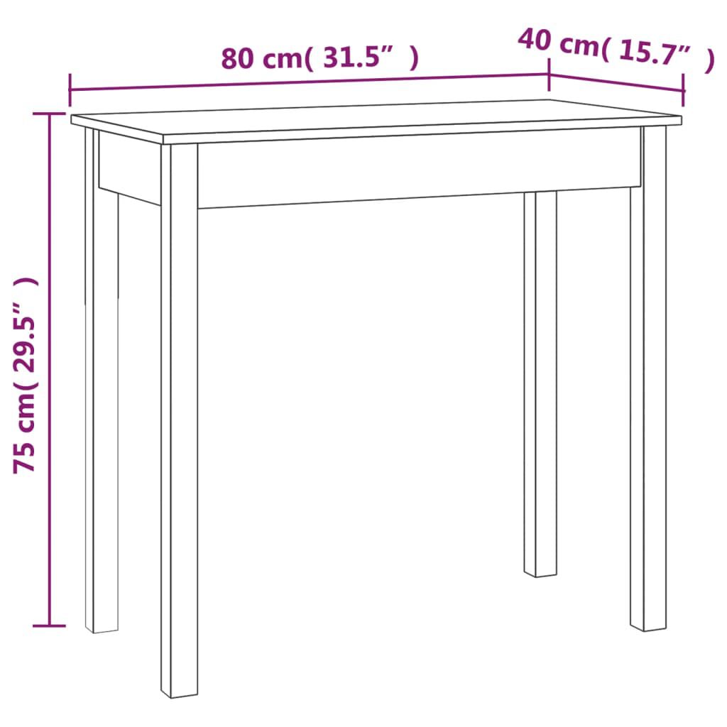vidaXL Τραπέζι Κονσόλα 80 x 40 x 75 εκ. από Μασίφ Ξύλο Πεύκου