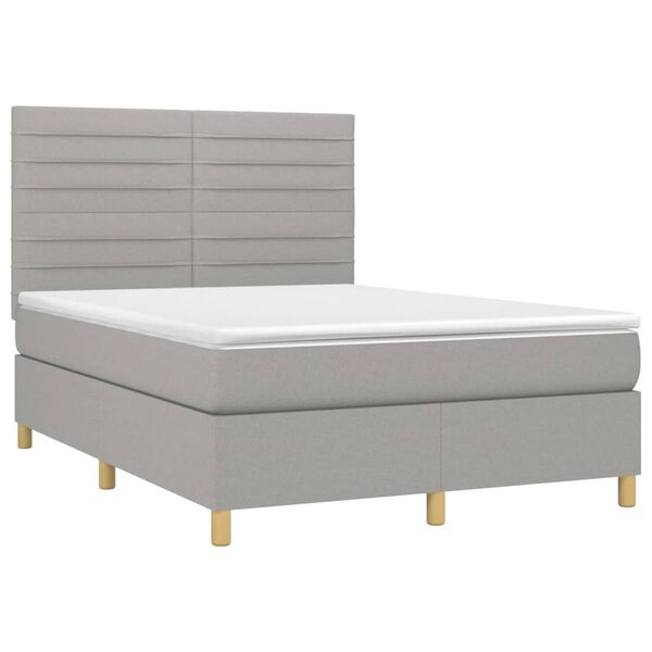 vidaXL &Kappa;&rho;&epsilon;&beta;ά&tau;&iota; Boxspring &mu;&epsilon; &Sigma;&tau;&rho;ώ&mu;&alpha; & LED &Alpha;&nu;.&Gamma;&kappa;&rho;&iota; 140x200&epsilon;&kappa;. &Upsilon;&phi;&alpha;&sigma;&mu;ά&tau;&iota;&nu;&omicron;