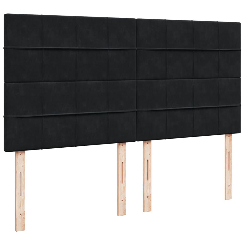 vidaXL Κρεβάτι Boxspring με Στρώμα Μαύρο 200x200 εκ. Βελούδινο