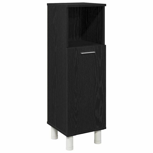 vidaXL Ντουλάπι Μπάνιου Μαύρη Οξυά 30 x 30 x 95 cm Επεξεργασμένο ξύλο
