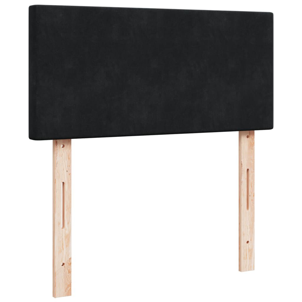vidaXL Κρεβάτι Boxspring με Στρώμα Μαύρο 100x200 εκ. Βελούδινο