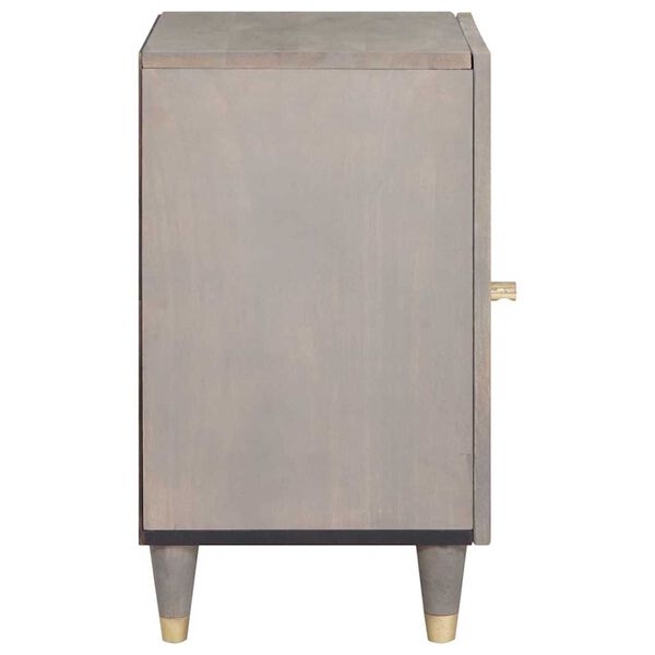 vidaXL Ντουλάπι Μπάνιου Γκρι 38 x 33 x 58 εκ. Μασίφ ξύλο μάνγκο