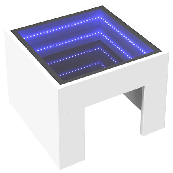 vidaXL Κομοδίνο Άπειρο Φως LED Λευκό 40x40x30 εκ.
