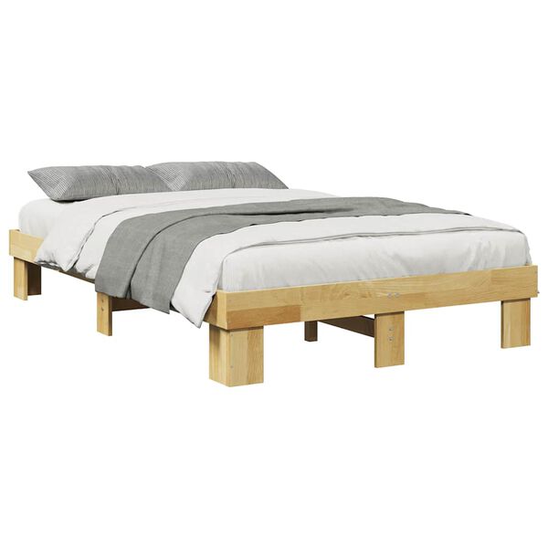 vidaXL Πλαίσιο κρεβατιού χωρίς στρώμα 120x200 cm μασίφ ξύλο δρυς