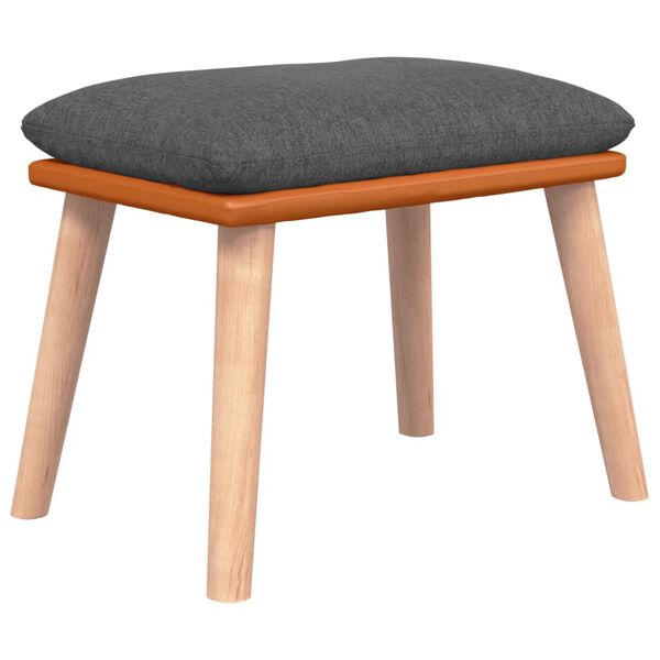 vidaXL Υποπόδιο Σκούρο Γκρι 45x29,5x35 εκ. Ύφασμα & Συνθετικό Δέρμα