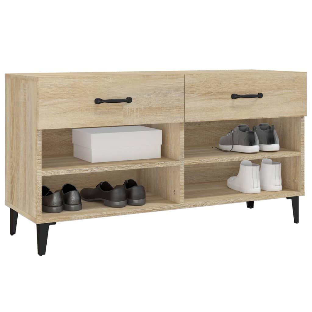 vidaXL Παπουτσοθήκη Sonoma Δρυς 102x35x55 εκ. από Επεξεργασμένο Ξύλο