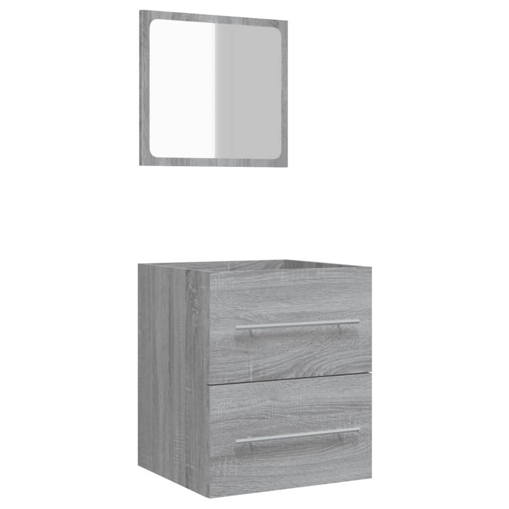vidaXL Ντουλάπι Μπάνιου με Καθρέφτη Γκρι Sonoma 41x38,5x48 εκ.