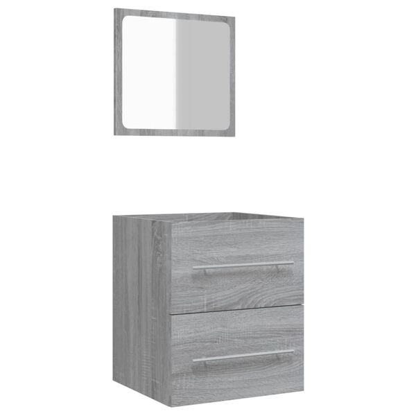 vidaXL Ντουλάπι Μπάνιου με Καθρέφτη Γκρι Sonoma 41x38,5x48 εκ.