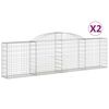 vidaXL Συρματοκιβώτια Τοξωτά 2 τεμ. 300x30x80/100 εκ. Γαλβαν. Ατσάλι
