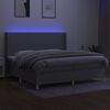 vidaXL &Kappa;&rho;&epsilon;&beta;ά&tau;&iota; Boxspring &mu;&epsilon; &Sigma;&tau;&rho;ώ&mu;&alpha; & LED &Alpha;&nu;.&Gamma;&kappa;&rho;&iota; 200x200&epsilon;&kappa;. &Upsilon;&phi;&alpha;&sigma;&mu;ά&tau;&iota;&nu;&omicron;