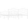 vidaXL Πλαίσιο Κρεβατιού με Κεφαλάρι/Ποδαρικό Λευκό 193x203εκ. Μέταλλο