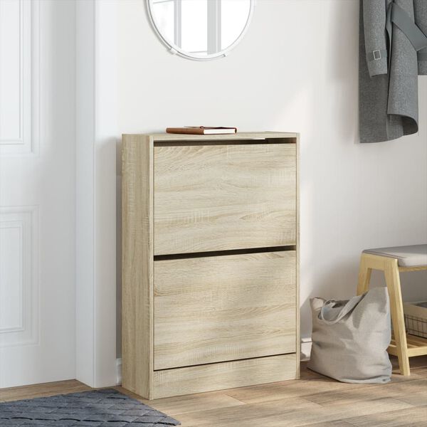vidaXL Παπουτσοθήκη Sonoma Δρυς 60x21x87,5 εκ. από Επεξεργασμένο Ξύλο