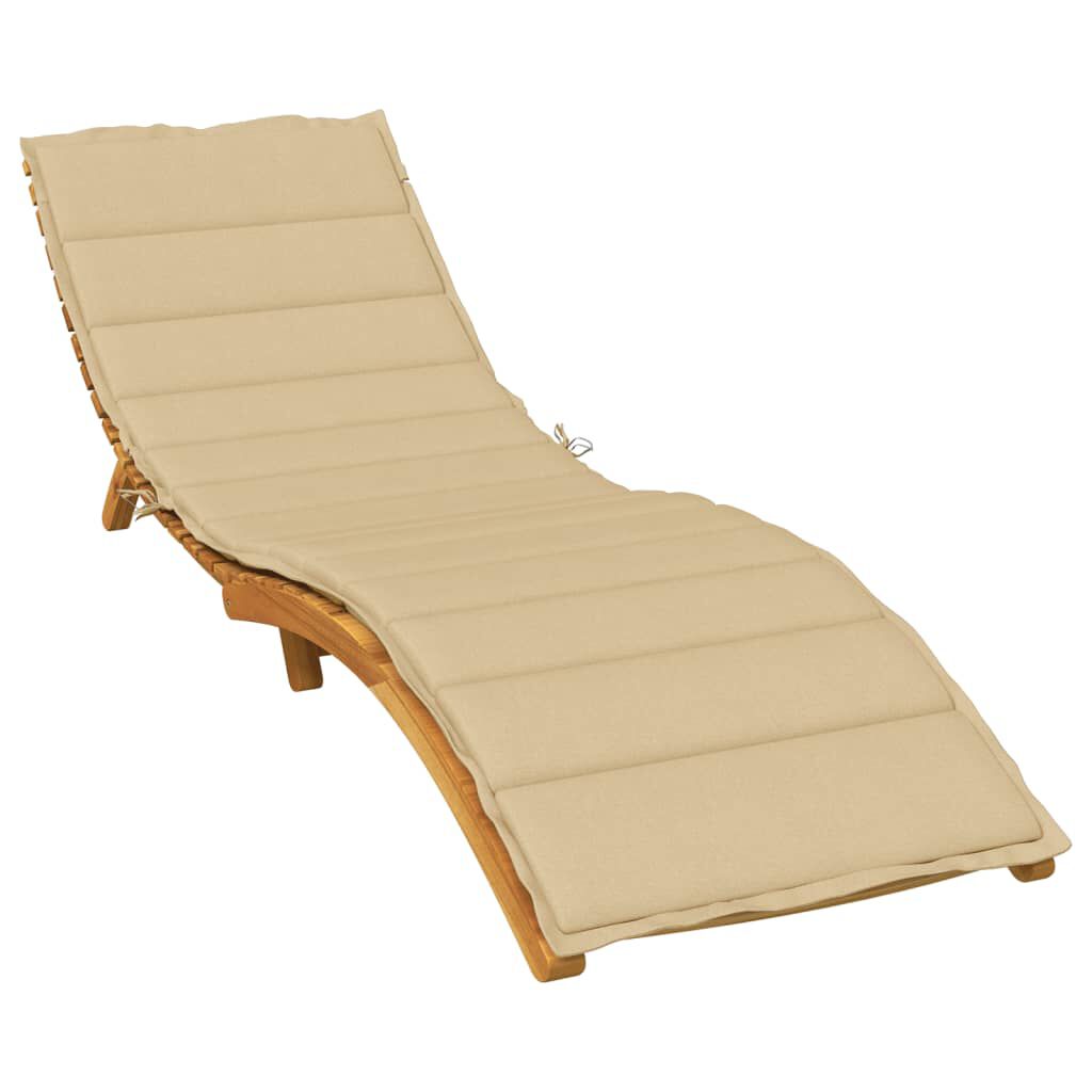 vidaXL Μαξιλάρι Ξαπλώστρας Μπεζ Μελανζέ 200x60x4 εκ. Ύφασμα
