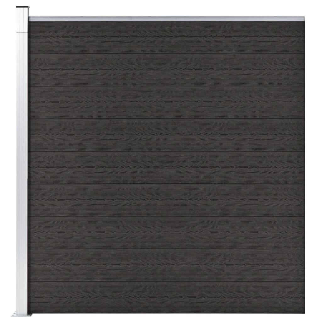 vidaXL Πάνελ Περίφραξης Μαύρο 175 x 186 εκ. από WPC