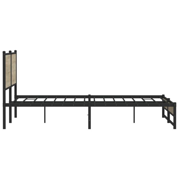 vidaXL Σκελετός Κρεβ. Χωρίς Στρώμα Sonoma Δρυς 160x200 εκ. Μεταλλικό