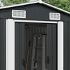 vidaXL Αποθήκη Κήπου Ανθρακί 257 x 779 x 181 εκ. Γαλβανισμένο Ατσάλι