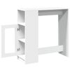 vidaXL Τραπέζι Μπαρ με Ράφια Λευκό 101x40x103,5 εκ. Επεξεργ. Ξύλο
