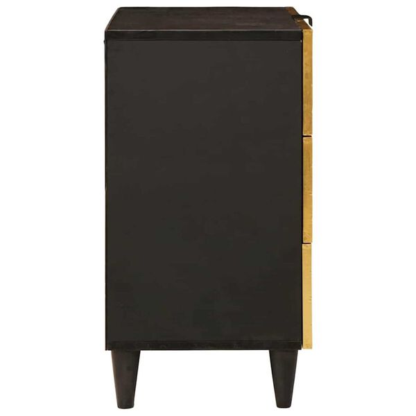 vidaXL Κομοδίνο με συρτάρι Μαύρο και Χρυσό 50 x 33 x 60 εκ