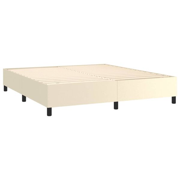 vidaXL Πλαίσιο Κρεβατιού Κρεμ 180x200 εκ. από Συνθετικό Δέρμα