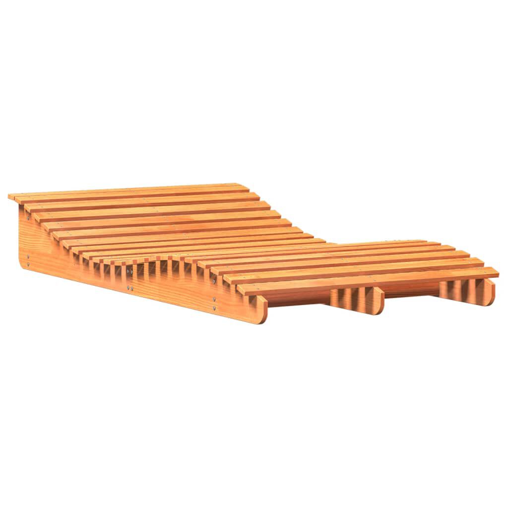 vidaXL Ξαπλώστρα Καφέ Κεριού 205x110x31,5 εκ. από Μασίφ Ξύλο Πεύκου
