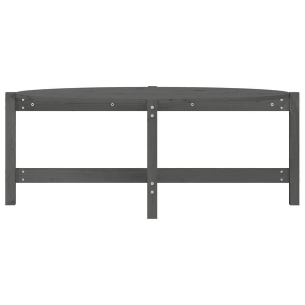 vidaXL Τραπεζάκι Σαλονιού Γκρι 118x63x45 εκ. από Μασίφ Ξύλο Πεύκου