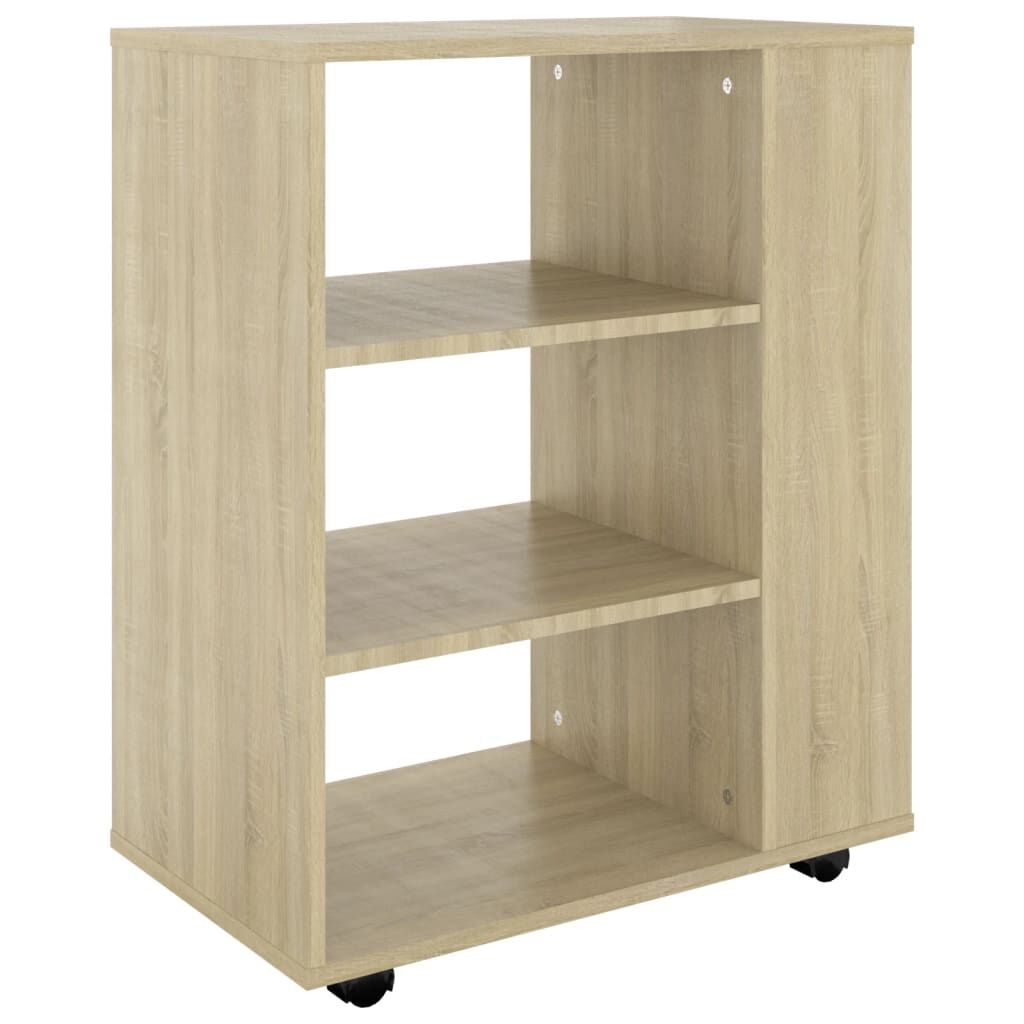 vidaXL Ντουλάπι Τροχήλατο Sonoma Δρυς 60 x 35 x 75 εκ. από Επεξ. Ξύλο