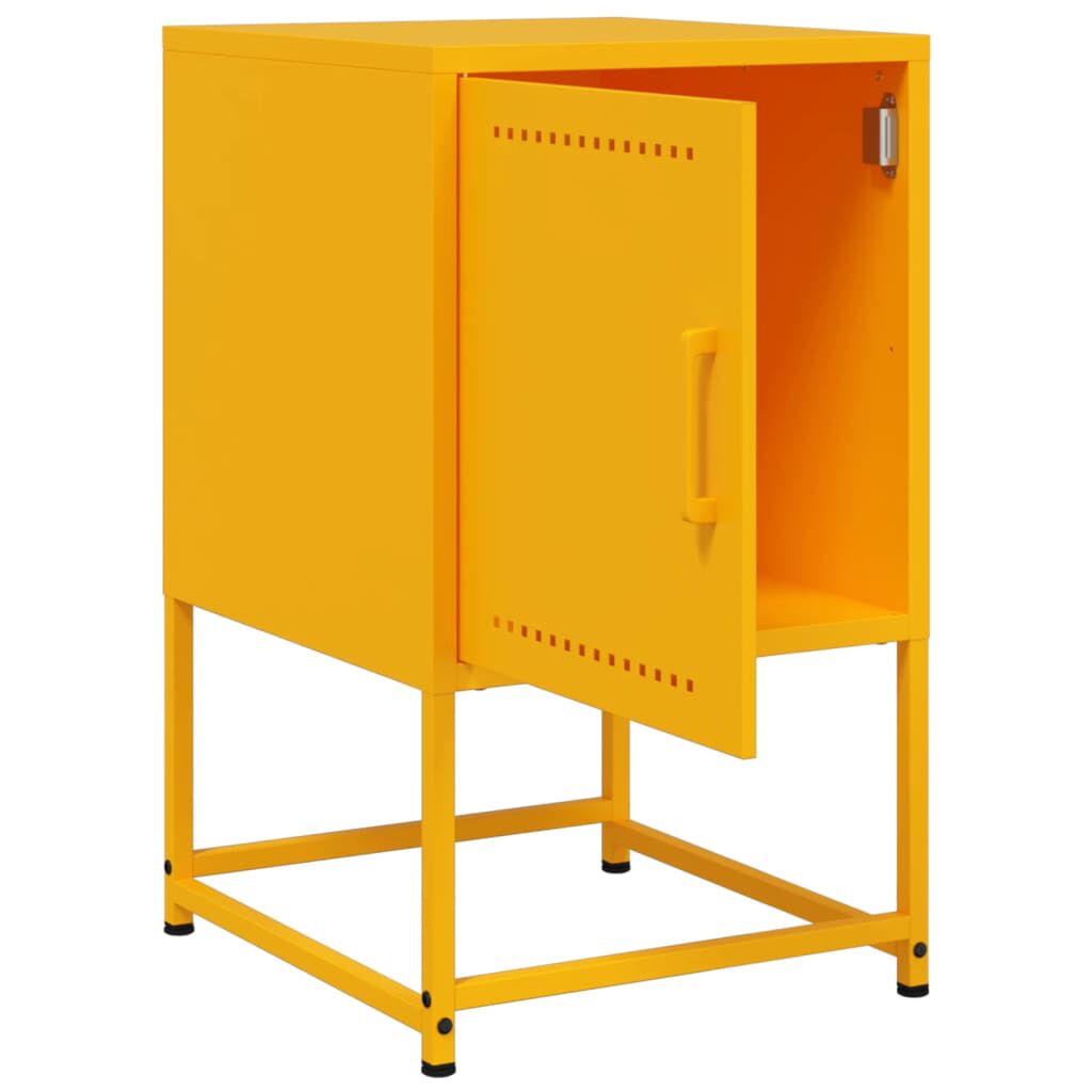 vidaXL Κομοδίνο Μουσταρδί 36x39x60,5 εκ. από Χάλυβα