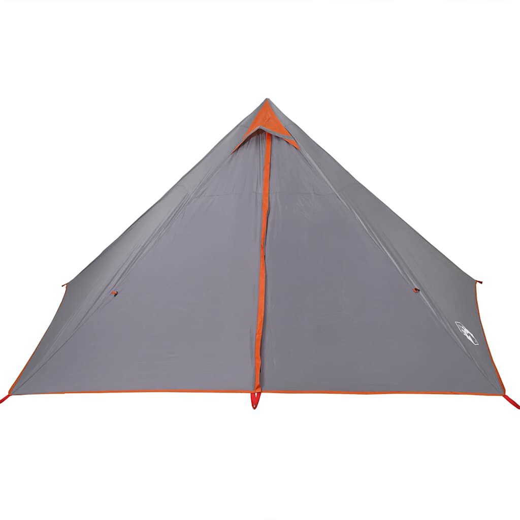 vidaXL Σκηνή Κάμπινγκ Tipi 7 Ατόμων Αδιάβροχη Γκρι/Πορτοκαλί