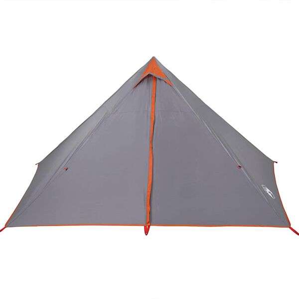 vidaXL Σκηνή Κάμπινγκ Tipi 7 Ατόμων Αδιάβροχη Γκρι/Πορτοκαλί
