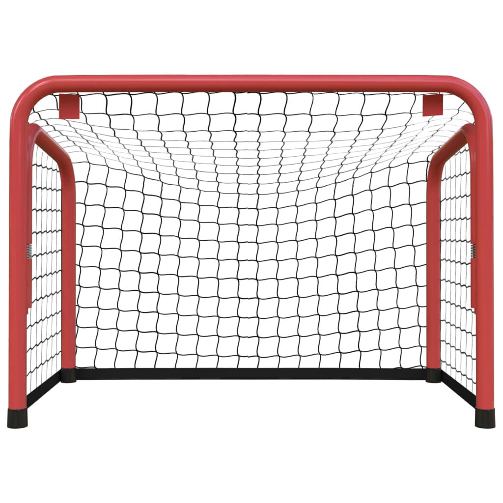 vidaXL Τέρμα Χόκεϊ με Δίχτυ Κόκκινο/Λευκό 68x32x47 εκ. Ατσάλι/Πολυεστ.