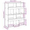 vidaXL Βιβλιοθήκη Γκρι Σκυροδέματος 100x33x125,5 εκ. Επεξεργ. Ξύλο