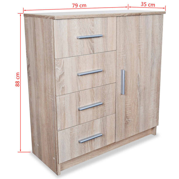 vidaXL Ντουλάπι Χρώμα Δρυός 79 x 35 x 88 εκ. από Μοριοσανίδα