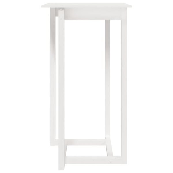 vidaXL Τραπέζι Μπαρ Λευκό 60 x 60 x 110 εκ. από Μασίφ Ξύλο Πεύκου
