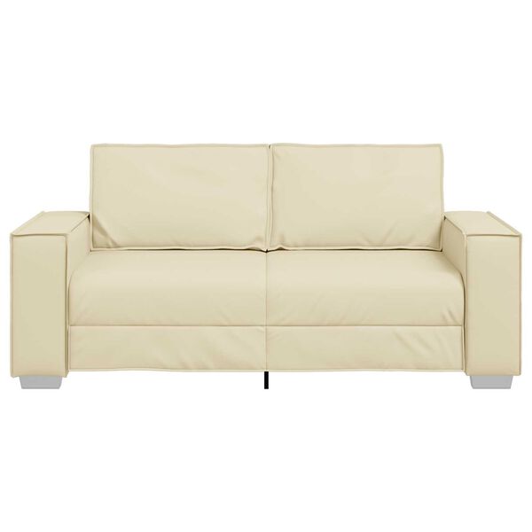 vidaXL Καναπές Loveseat 180 εκ με μαξιλάρι Κρεμ Τεχνητό δέρμα