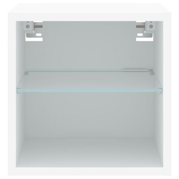 vidaXL Έπιπλο Τοίχου Τηλεόρασης με LED Λευκό 30 x 28,5 x 30 εκ.