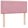 vidaXL Κρεβάτι Boxspring με Στρώμα Ροζ 90x220 εκ. Βελούδινο