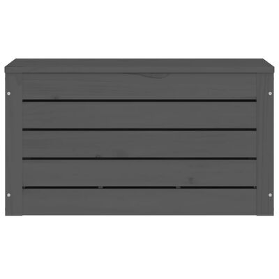 vidaXL Κουτί Αποθήκευσης Γκρι 59,5x36,5x33 εκ. Μασίφ Ξύλο Πεύκου